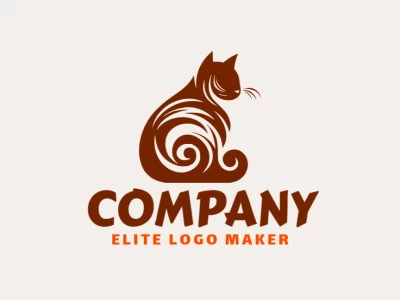 Ideal logo for different businesses in the shape of a cat, with creative design and animal style.