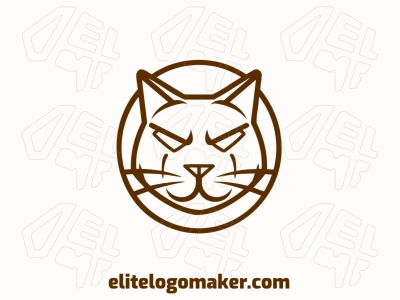 The logo template showcases a sleek cat design in a distinctive animal style.