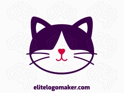 A simple logo featuring a cat shape, designed with interesting shapes and style, perfect for engaging designs.