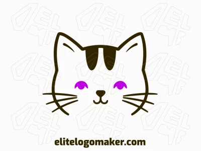 Minimalist logo design featuring an elegant cat head, combining simplicity and sophistication for a modern and refined brand identity.