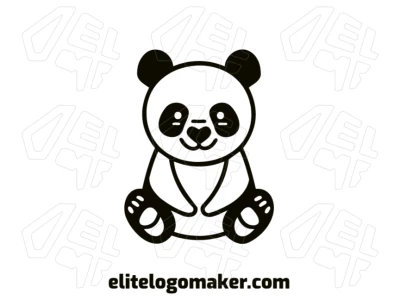 A graceful mascot design featuring a charming panda bear, created with soft lines and delightful details to evoke warmth and appeal.