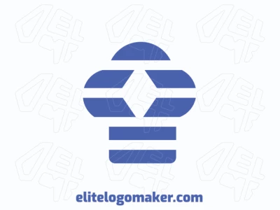 Logo Template in the shape of a chef hat, with abstract design and blue color.