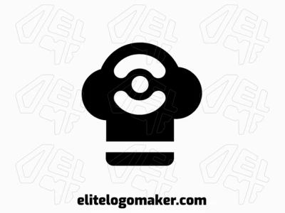 Memorable logo in the shape of a chef hat combined with a kettlebell, with abstract style, and customizable colors.