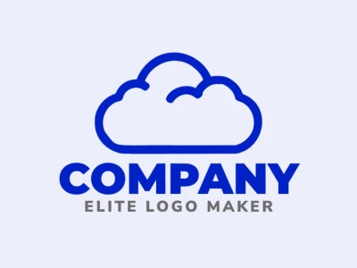 Logo in the shape of a cloud with a dark blue color, this logo is ideal for different business areas.