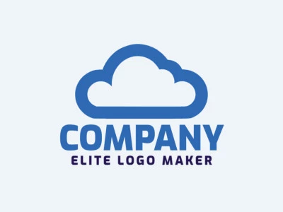 Customizable logo in the shape of a cloud with a minimalist style, the color used was blue.