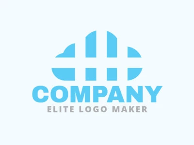 Professional logo in the shape of a cloud, with an abstract style, the color used was blue.