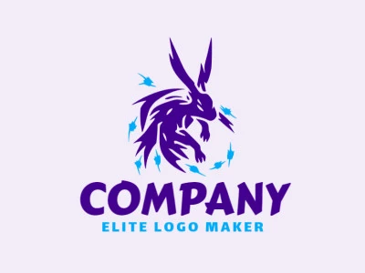 Ideal logo for different businesses in the shape of a crazy rabbit with an abstract style.