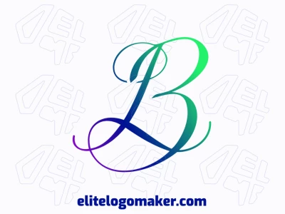 Creative logo featuring a cursive letter 'B' in a gradient style, blending colors smoothly for a modern and artistic look.