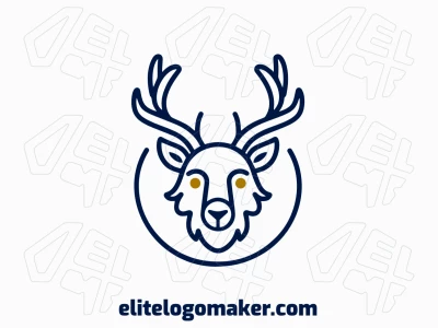 A logo of a deer with multiple lines, designed with a color combination of yellow and dark blue for a bold and striking appearance.