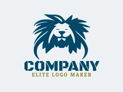 The logo template for sale is in the shape of a dog, the color used was blue.