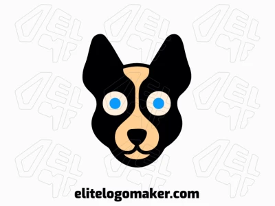 A symmetric logo featuring a stylish dog head, perfect for a dynamic and eye-catching brand.
