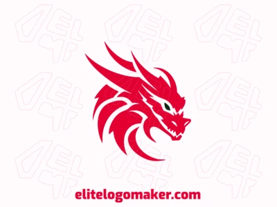 Mascot logo was created with abstract shapes forming a Dragon head with red and black colors.