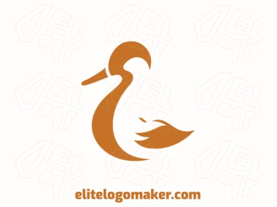 Create your own logo in the shape of a duck with a minimalist style and brown color.