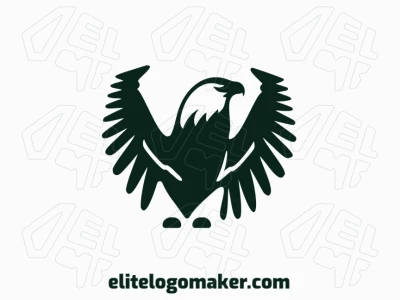 Customizable logo in the shape of an eagle composed of an minimalist style and black color.