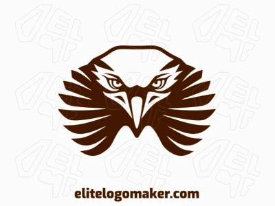 Create a logo for your company in the shape of an eagle with a symmetric style and brown color.