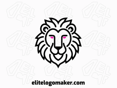 A unique monoline logo featuring an elegant black lion, designed with smooth lines to create a prominent and striking visual identity.