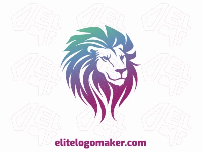 An elegant lion with a gradient style, embodying modernity and suitability, perfect for a bold statement.