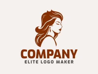 Create a vectorized logo showcasing a contemporary design of an elegant woman and abstract style, with a touch of sophistication and brown color.