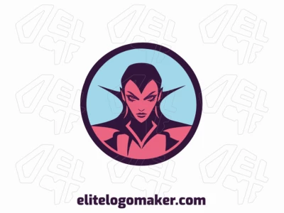 Ideal logo for different businesses in the shape of an evil witch with a symmetric style.