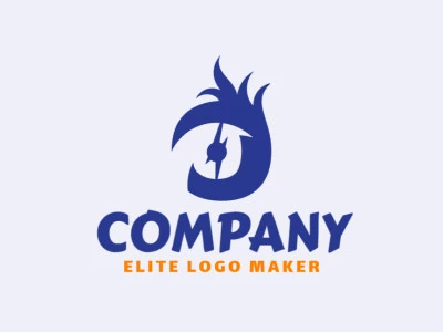 Professional logo in the shape of an eye, with an abstract style, the color used was blue.