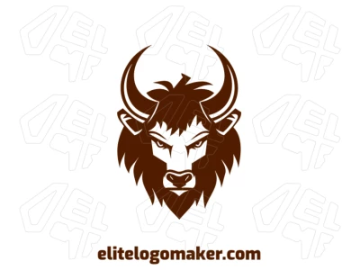 A professional logo featuring a fierce buffalo with a symmetrical design, balancing strength and precision for a bold visual identity.