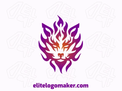 A fiery gradient logo featuring a cat head, with warm colors blending seamlessly to create a bold and captivating design.