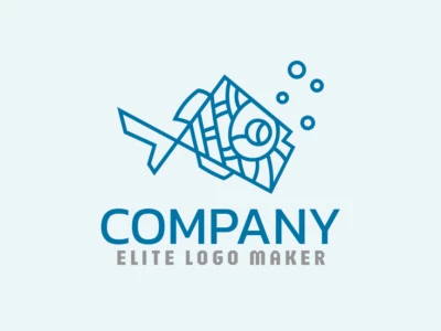 Ideal logo for different businesses in the shape of a fish, with creative design and monoline style.