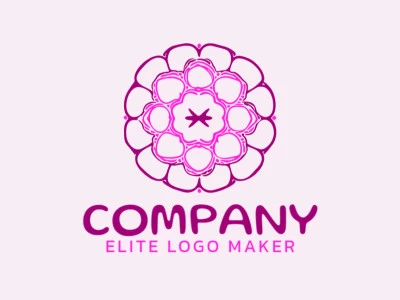 Customizable logo in the shape of a flower with creative design and handcrafted style.