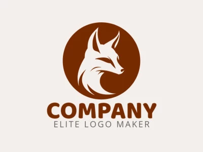 A sophisticated logo in the shape of a fox with a sleek minimalist style, featuring a captivating dark brown color palette.