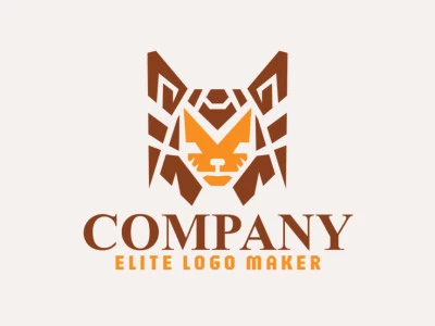 Great logo in the shape of a fox head with abstract design, easy to apply in different media.