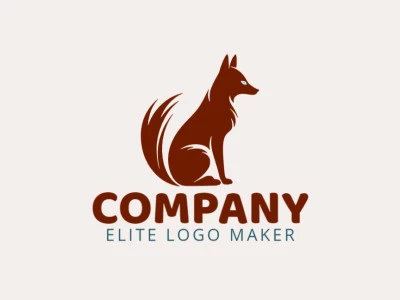 Modern logo in the shape of a fox sitting with professional design and abstract style.