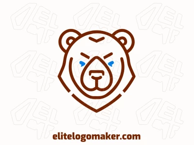 A customizable and cheap logo featuring a friendly brown bear head in a minimalist style, designed to create a prominent and approachable look.