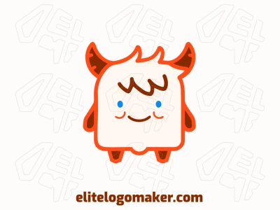 A creative logo template featuring a fun monster in an abstract style, with playful shapes and vibrant elements for a unique design.