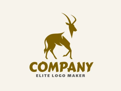 Memorable logo in the shape of a gazella with minimalist style, and customizable colors.