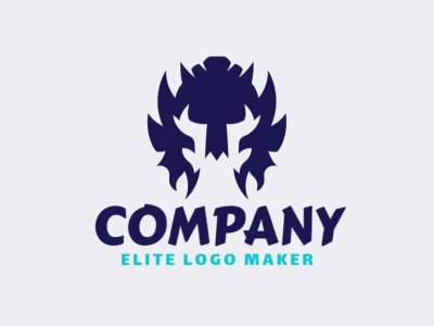 Logo for sale in the shape of a ghost, with abstract design and blue color.