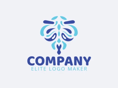 Ornamental logo created with abstract shapes forming a ghost with the color blue.