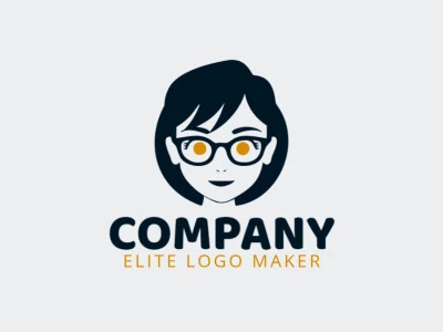 Customizable logo in the shape of a girl with creative design and abstract style.