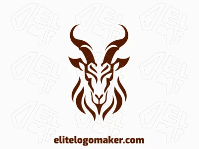 An elegant logo featuring a symmetrically designed goat, perfect for a timeless brand.