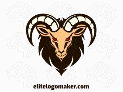 A sophisticated and creative logo featuring a prominent goat in brown, red, and beige, ideal for representing agility and resilience.