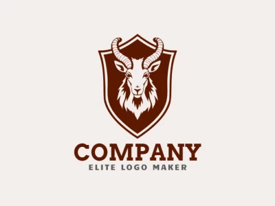 Professional logo in the shape of a goat combined with a shield with creative design and emblem style.