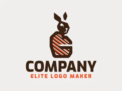 Stylized logo composed of a rabbit combined with a letter "G" with a creative and professional design, the colors used are white, brown, and orange.