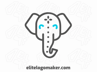 A cool, minimalist logo featuring a gray elephant, ideal for a quick logo maker, blending simplicity with a bold and memorable design.