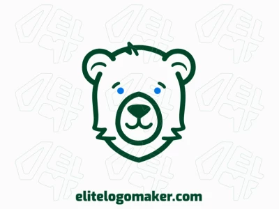 An abstract green bear head logo design, blending professional aesthetics with creativity for a striking visual identity.