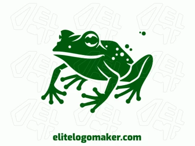 An excellent animal logo design featuring a creative green frog, offering a unique and playful visual identity for your brand.