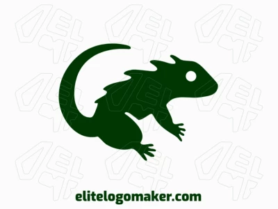 The professional logo was in the shape of a green lizard with a pictorial style, the color used was dark green.