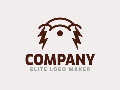 Logo available for sale in the shape of a hamster combined with a lightning bolt, with abstract style and brown color.