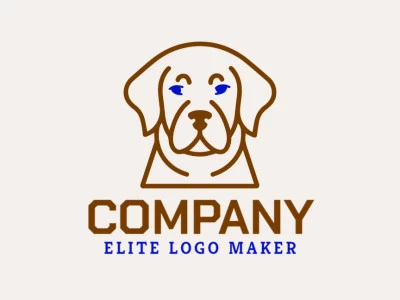 A monoline logo portraying the gentle essence of a friendly dog's head, evoking warmth and loyalty.