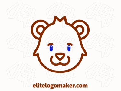 A vector logo featuring the head of a young brown bear in an animal style, designed for a clean and modern look with natural charm.