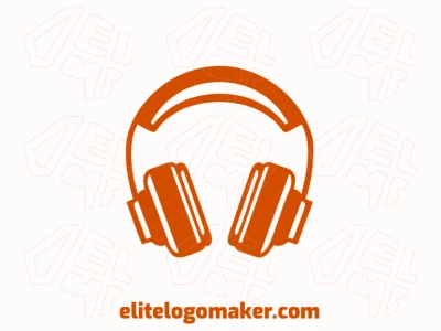 Creative logo in the shape of a headphone with a refined design and abstract style.