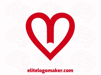 A graceful logo featuring an abstract heart in red, designed with flowing lines and modern aesthetics for a visually striking and elegant look.